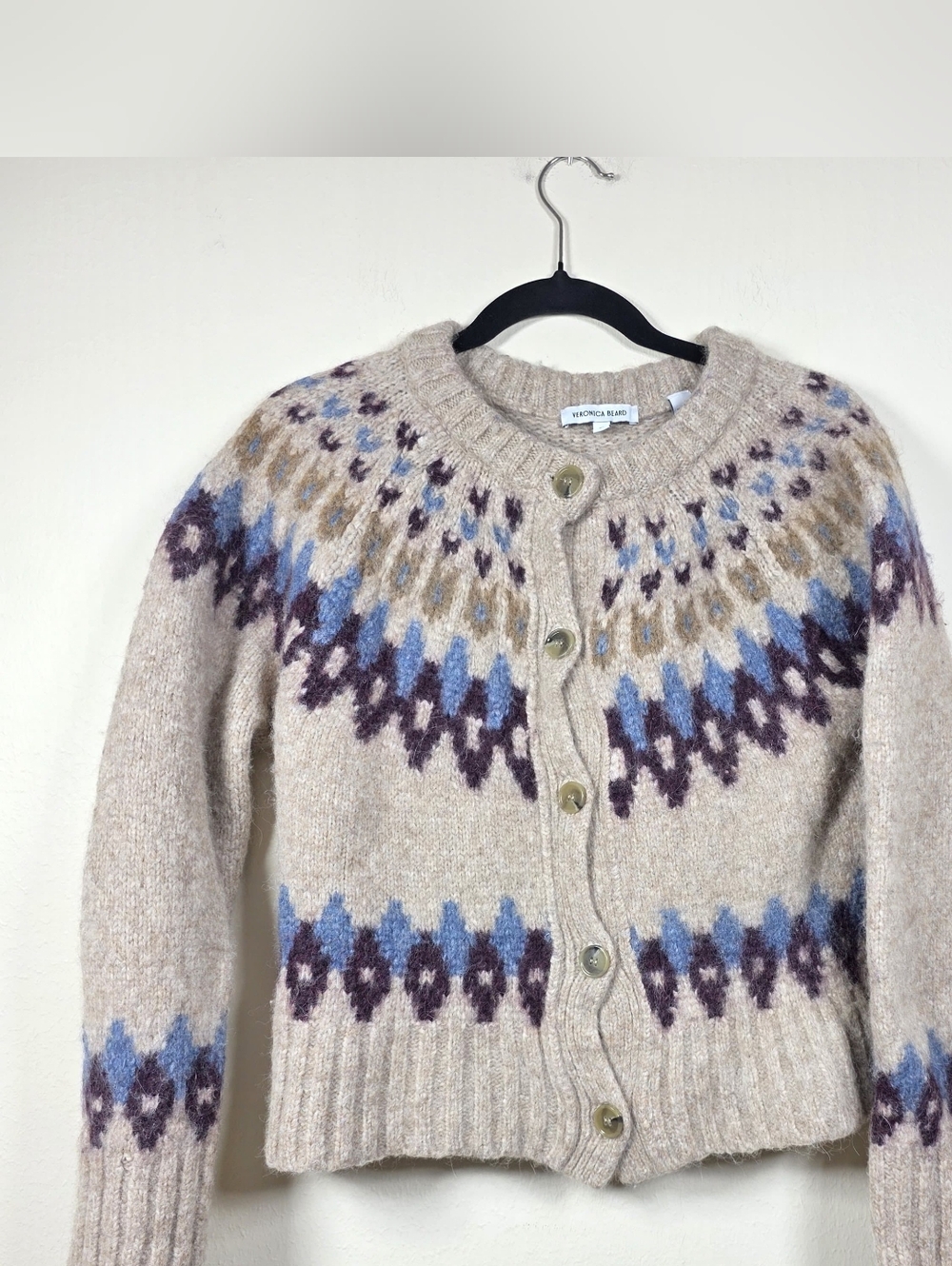 VERONICA BEARD CHRISTINA FAIRISLE CARDIGAN SIZE XL MSRP $648 - Picture 4 of 8
